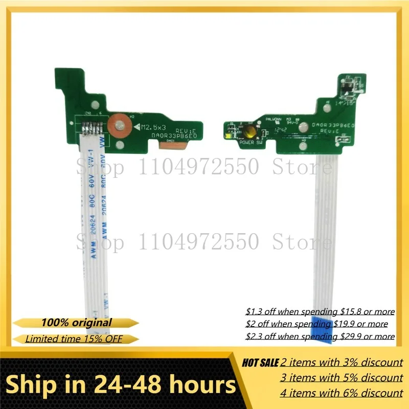 Placa de interruptor de encendido para HP G4 2000, botón de arranque, teclado de encendido/apagado, DA0R33PB6E0, pieza de repuesto para placa base de portátil