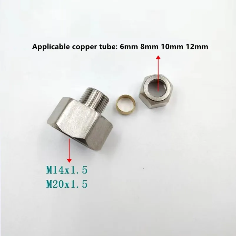 Kompressionshülsen-Rohrverschraubung 4-12mm, Innengewinde 1/8" 1/4" 3/8" 1/2" BSP M14x1.5 M20x1.5, Kupferrohrverbindungen, Rohrmutter, Verriegelung – Detail 5