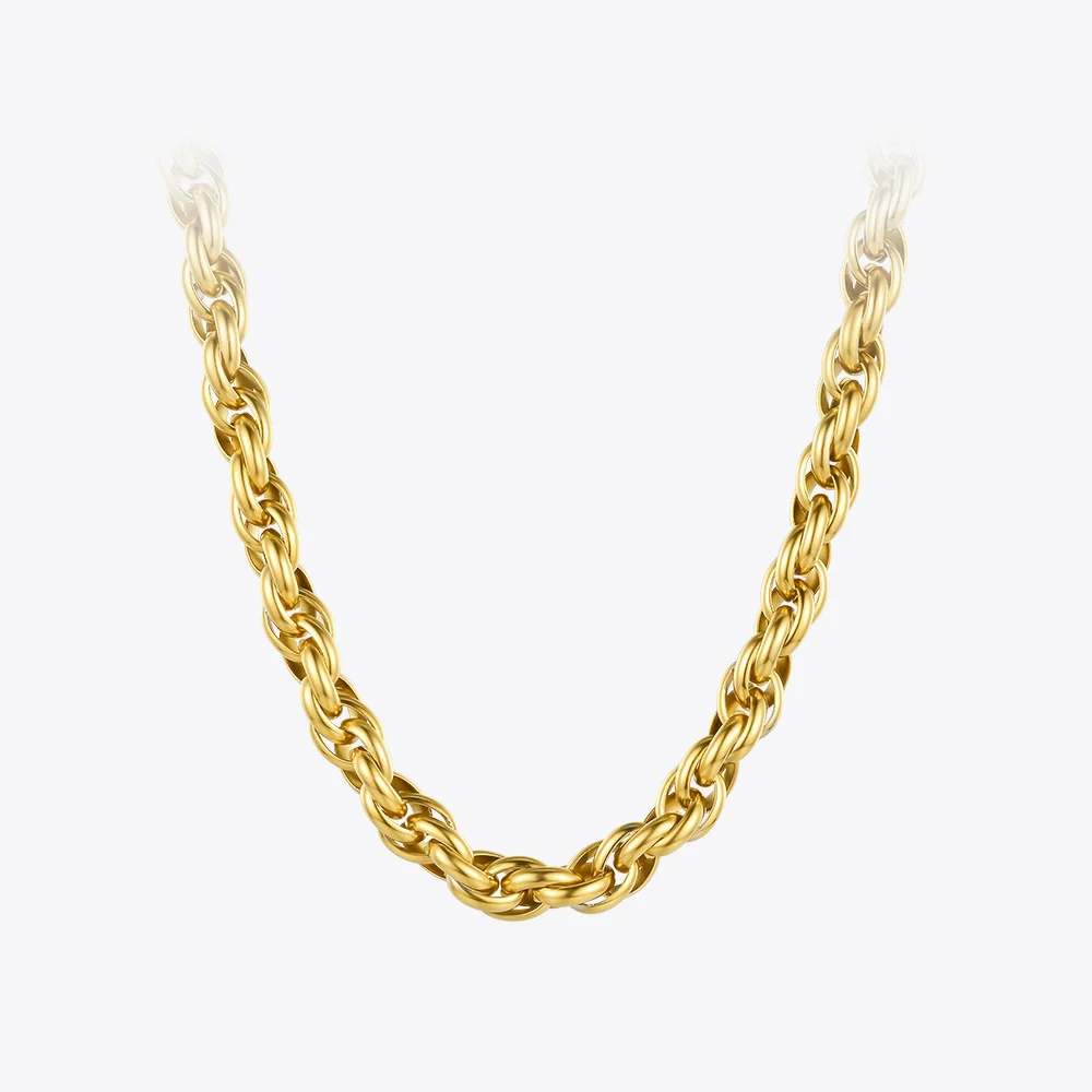 ENFASHION Twist Chunky Necklace Women Gold Color Stainless Steel Exaggeration Chain Choker Fashion Jewelry Gifts Collar P203123