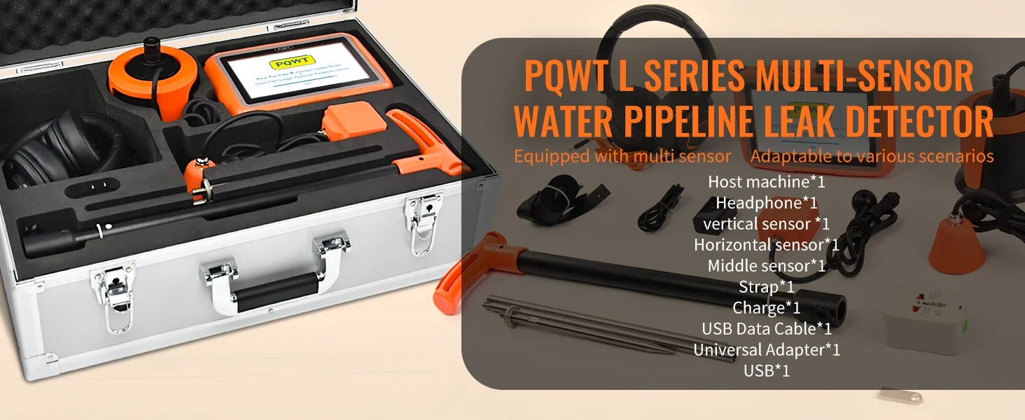 Professioneller L9000 Druckrohr-Leckdetektor Akustischer Tracer Gas-Doppelerkennung Touchscreen 8m Tiefe Wasserleck-Inspektion – Detail 10