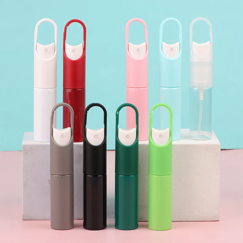 20ml mini portátil recarregável fragrância desinfetante para as mãos álcool gancho garrafa portátil com bomba de spray recipiente de perfume vazio