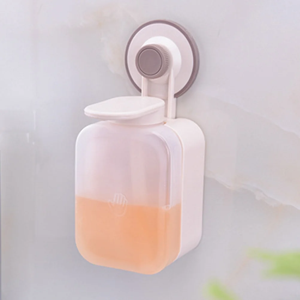 Vacuum Suction Cup Hand Foaming Soap Dispenser Plastic Wall Mounted Liquid Soap Dispenser Pump for Bathroom Shower Bath Kitchen