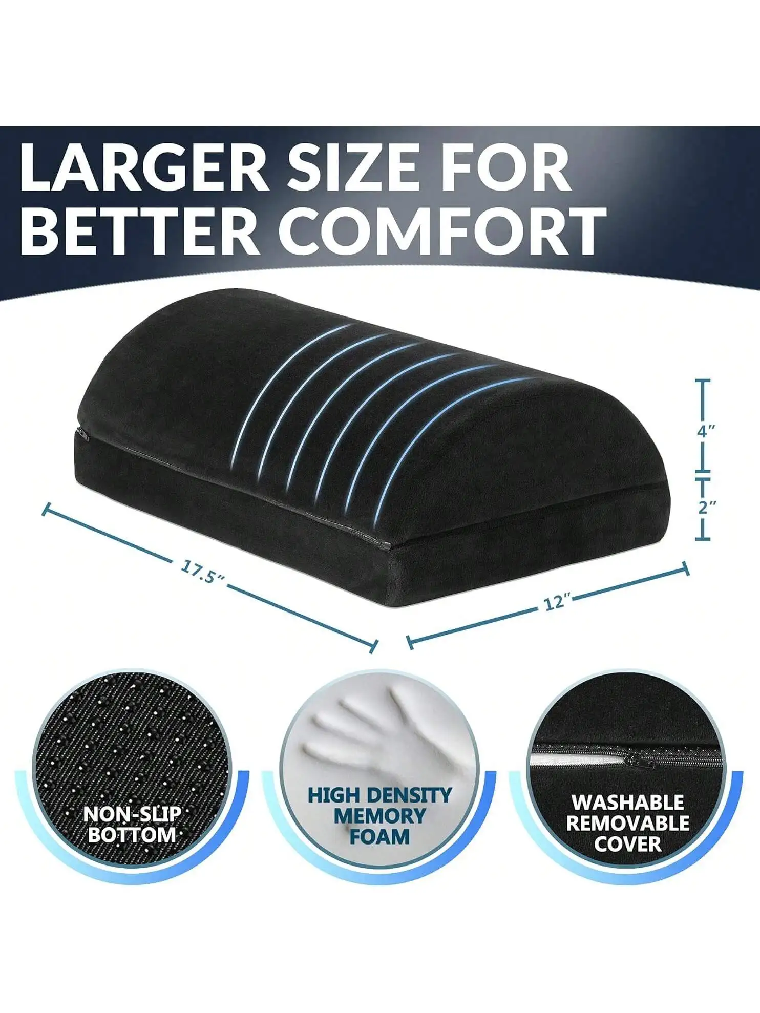 Foot Rest for Under Desk at Work Adjustable Height Memory Foam Foot Stool for Under Desk Office Chair Gaming Chair Ergonomic
