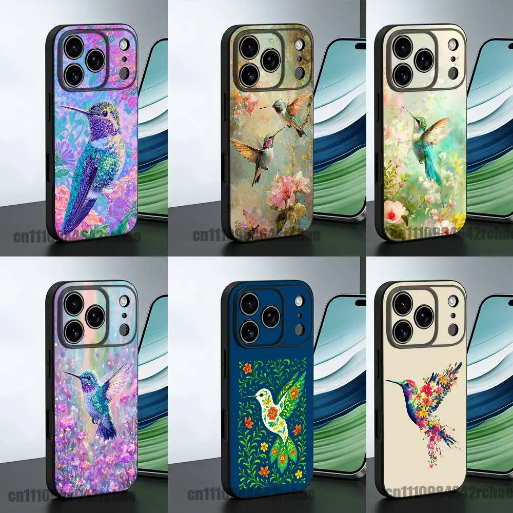 

For Colorful Bird Hummingbird Phone Case iPhone 14,16,12,13,15,11,17,Pro,Max,Plus,E,Air,Mini Soft Cover