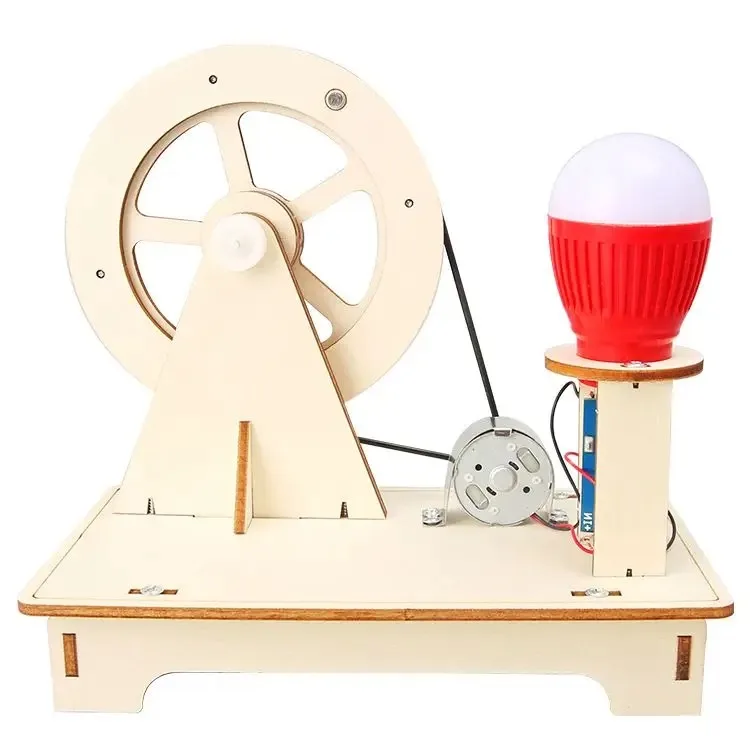 Hand-cranked Generator Student Science and Technology Children's Handmade Diy Material Montessori Toy Wooden Assembly Toy