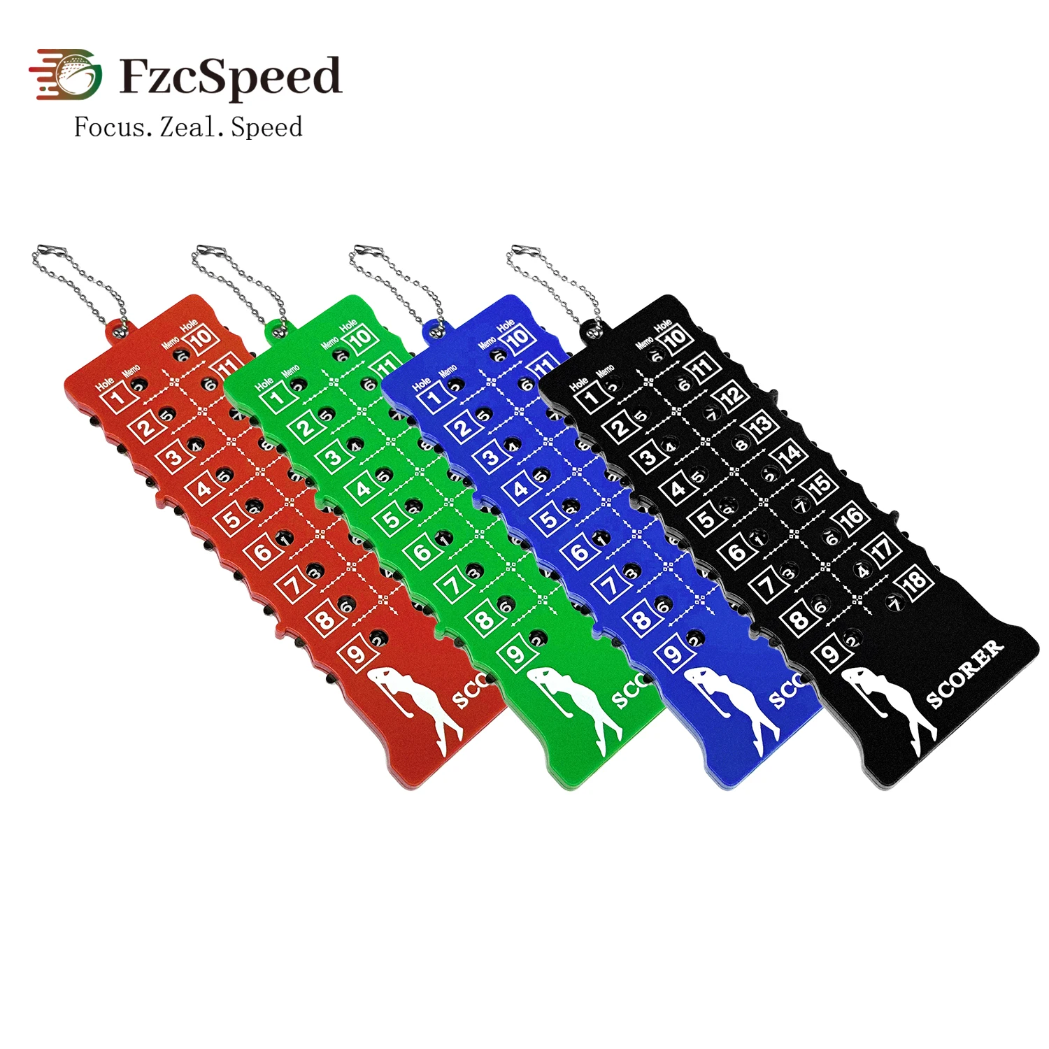 FzcSpeed Golf Score Counter 18 Hole Golf Score Shot Counter With Key Chain,Golf Score Indicator Practice Competition Accessory
