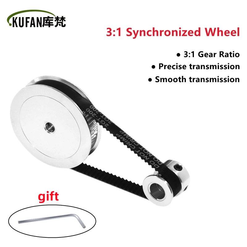 

KUFAN 2GT Pulley GT2 Timing Belt Pulley 60teeth 20teeth 5mm/8mm Reduction 3:1/1:3 Belt Width 6mm for 3D Printer DIY Accessories