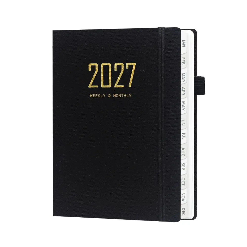 Portable A5 2027 Schedule Book To Do List Textured PU Agenda Book Planner Reminder Daily Planner Book Gift Giving