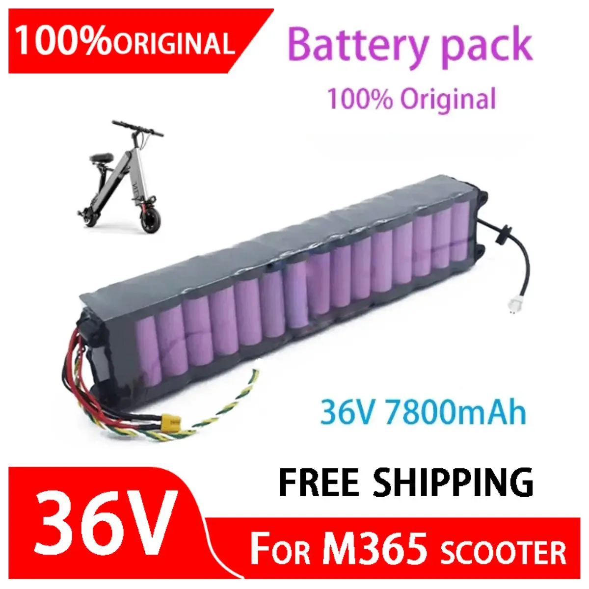 Li-ion Battery 36V 7.8Ah 60km Suitable For MiJia M365 Scooter Batterypack, Electric Scooter, Waterproof Bluetooth Communication