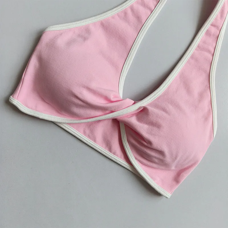 Sports Bra with Chest Pad Halter Neck Vest Running Back Beauty Gym Shockproof and Breathable Fitness Yoga Bra Pilates Training