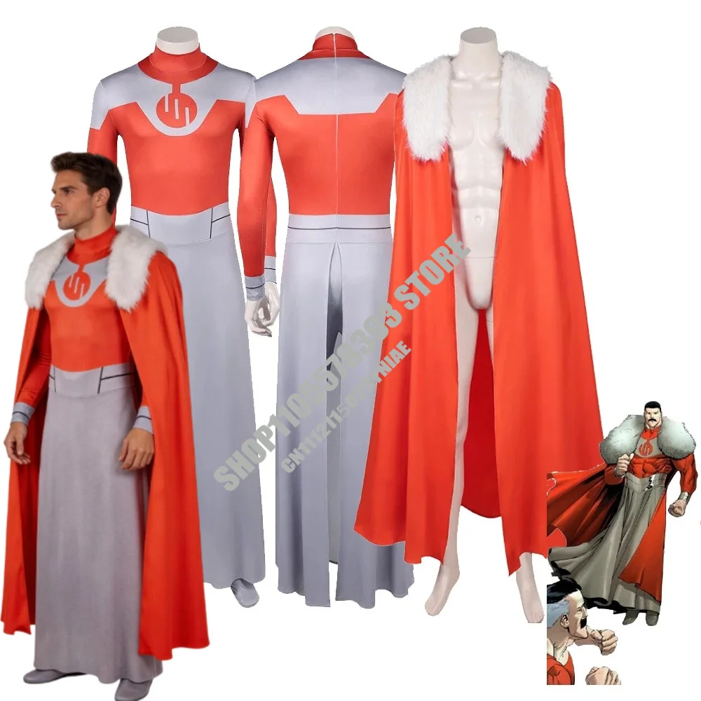 2026 Fancy Invincible Thragg Cosplay Costume Jumpsuit Cloak Performance Disguise Outfit Adult Role-playing Halloween Carnival