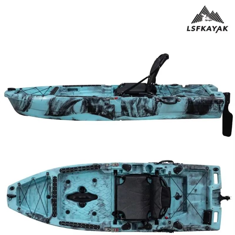 Electric Light Weight Modular Kayak 2.4M 1 Person Fishing Boat For Sea & Outdoor Sports With Durable HDPE