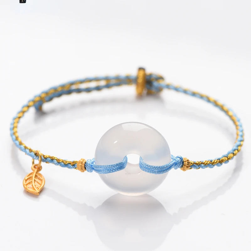 

White Chalcedony Bracelet Female Lychee Jelly Carrying Strap