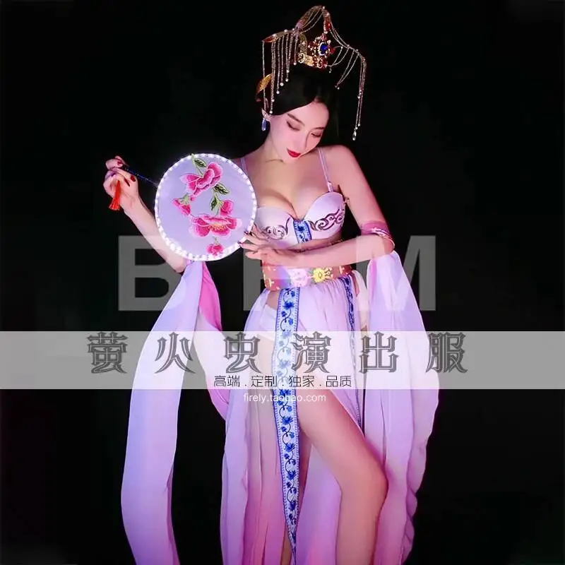 Nighebar النمط الصيني أداء زي نمط جديد مثير مهرجان منتصف الخريف Chang'e الأبيض مجموعة عيد الحب #1