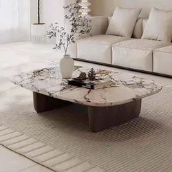 Italian luxury marble coffee table Nordic modern minimalist design large and small household living room sofa tea table