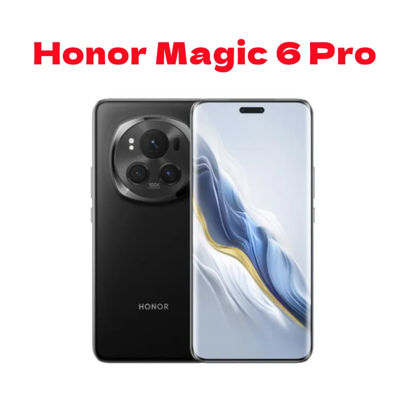 هاتف محمول Honor Magic 6 Pro 5G جديد بطارية 5600 مللي أمبير في الساعة 80 وات 6.80 بوصة OLED 120 هرتز 50 ميجابكسل خلفي ثلاثة كاميرا أندرويد 14 NFC