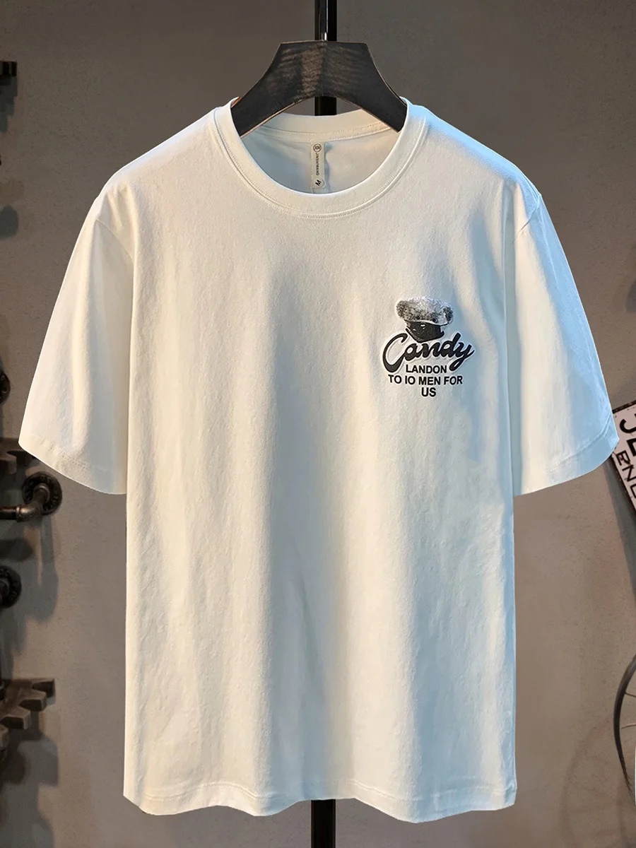 

Высококачественная мужская футболка с принтом, летняя, тонкая, с коротким рукавом, удобная, дышащая, с круглым вырезом, модная, из хлопка.