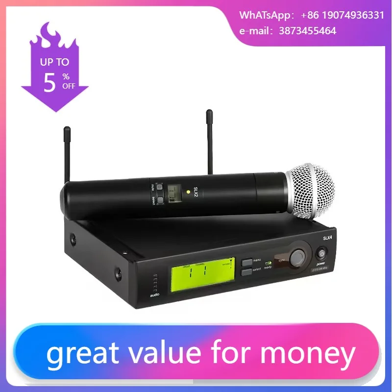 

SLX4 High Quality Wireless Microphone System 1-Channel UHF Wireless Mic For Stage,speeches, Gatherings, And Parties