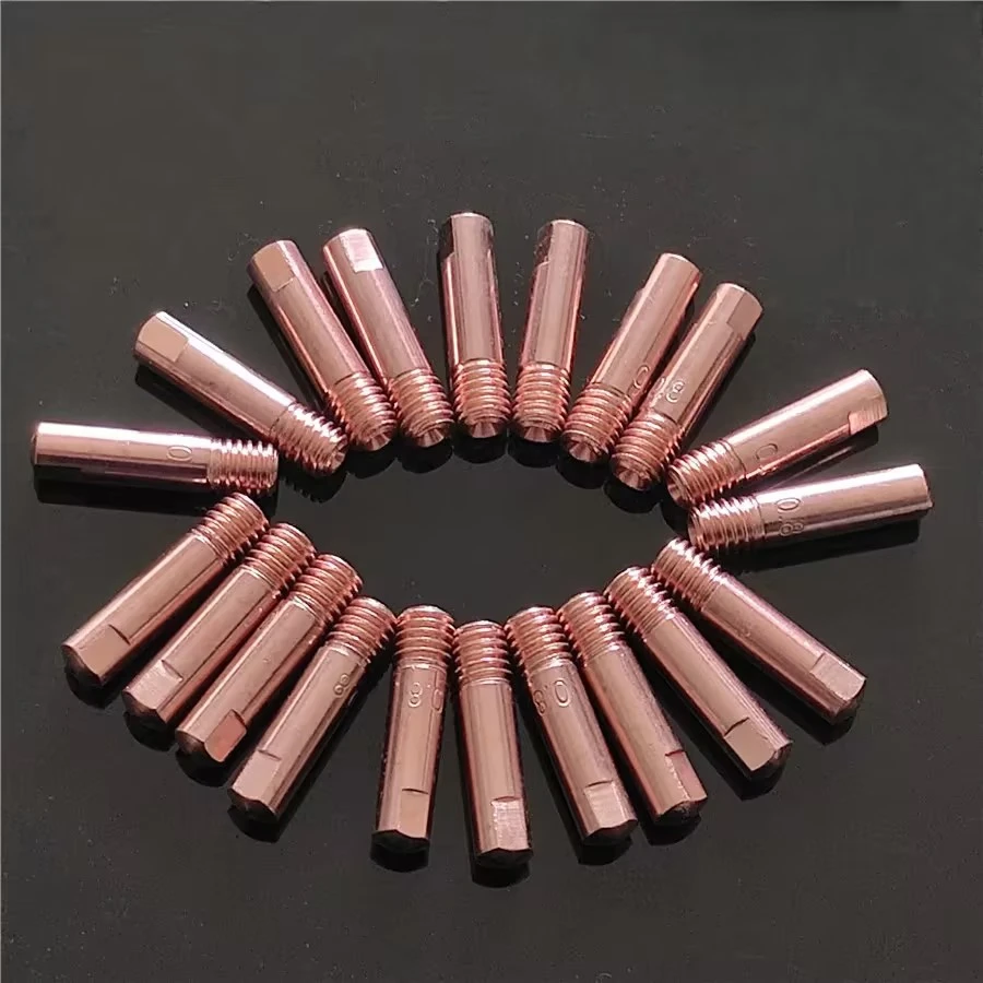 5 قطعة تلميح فوهة MB-15AK M6 * 25 مللي متر شعلة لحام الاتصال تلميح فوهة 0.6/0.8/0.9/1.0/1.2 مللي متر لأجزاء MB-15AK 14AK MIG/MAG