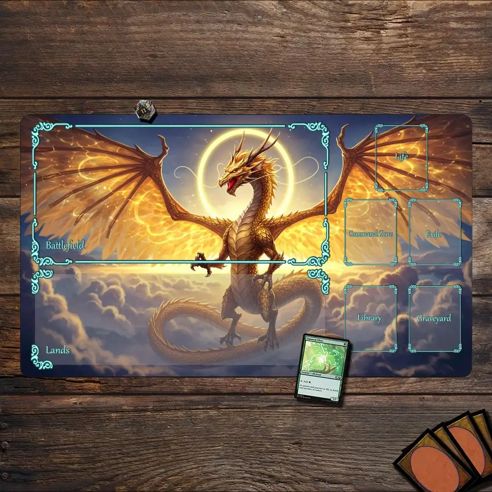 

Magic Playmat card gaming mat with zone Digital art fantasy Dragon mtg playmat Desk Mat gamer expansion mousepad office pad