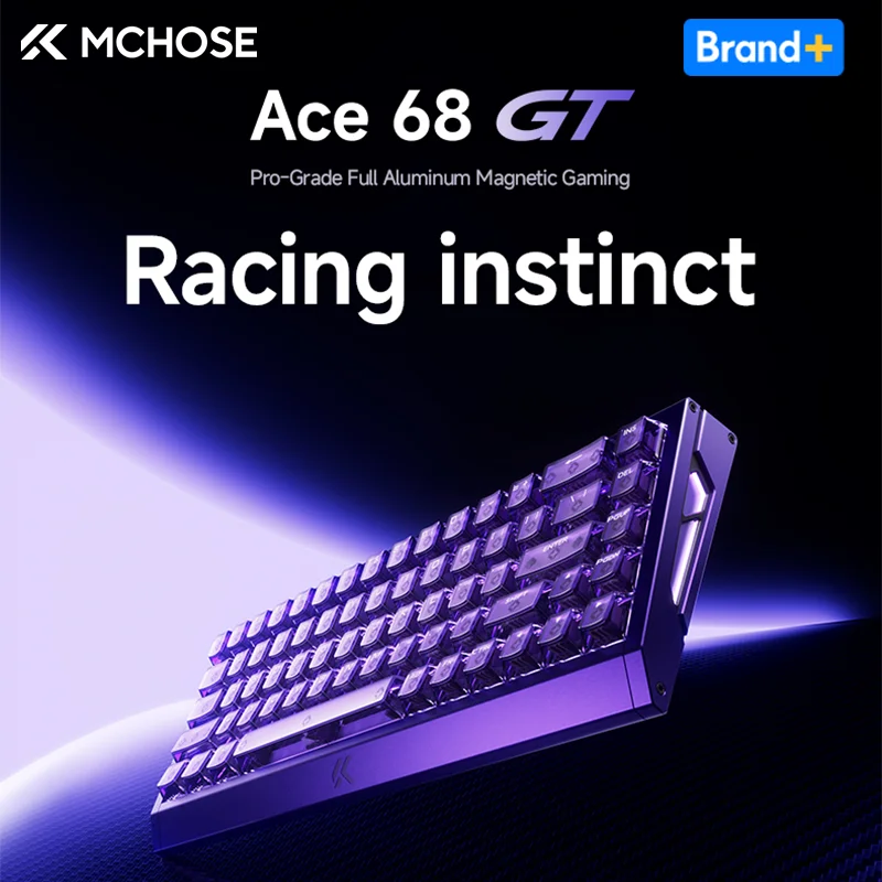 

MCHOSE ACE68 GT Gaming Keyboard FPS Magnetic Switch Hall Effect 0.001mm RT CNC Aluminum Case 16kHz Polling Rate Carbon Plate