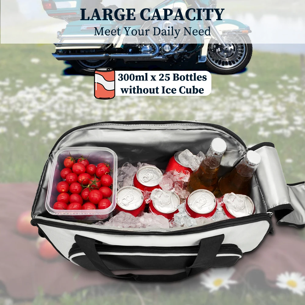 Waterproof Black Motorcycle Cooler Bag Outdoor For ‎Harley Saddlebag Cooler Saddlebag Cooler Cooler Bag