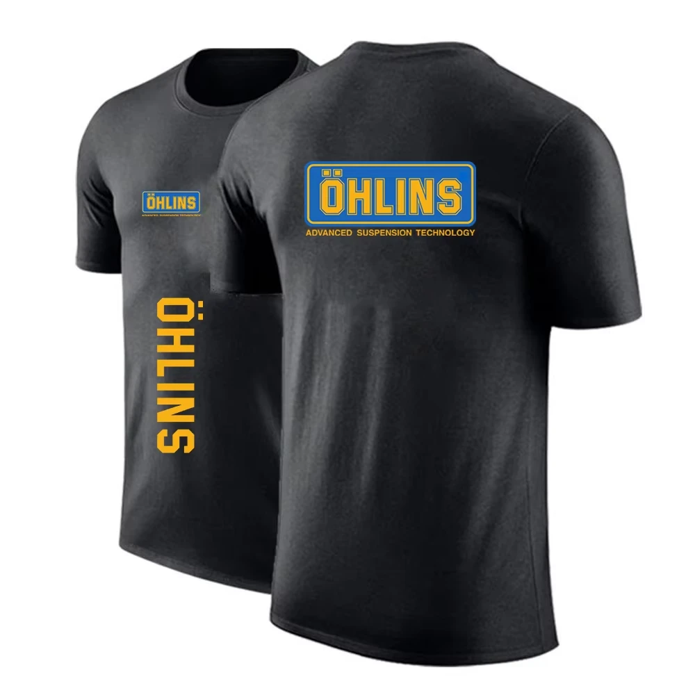 2026 Summer New Ohlins Logo Print Men's Popular Running Sports Ordinary Short-sleeved T-shirt Quick-drying Fashion Tee