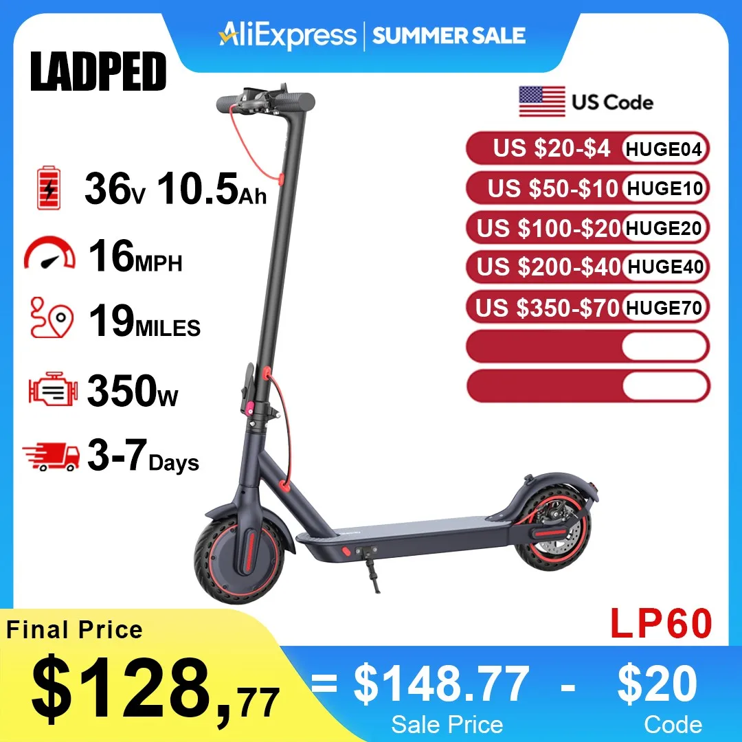 LP60 Electric Scooter 350W 25km/h APP Smart Control Scooter 8.5inch tire Folding Electric Scooter 30KM Max Range for Adult