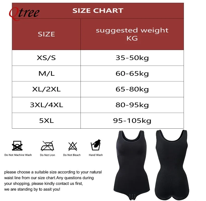 Qtree Women Seamless Shapewear Bodysuit Tummy Control Full Body Shaper Panties Waist Trainer Slimming Hooks Leotard Jumpsuits