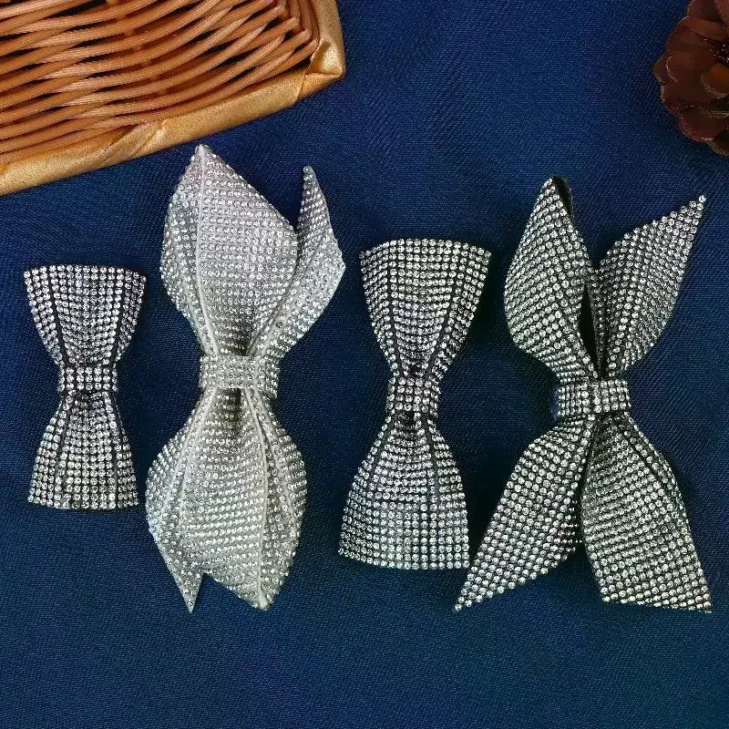 High-End Rhinestone Bow Knot Brooches, Unisex, Suitable for Parties, Banquets, and as Trendy Backpack Accessories