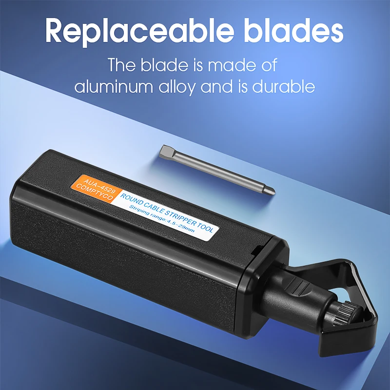 AUA-4529/AUA-1940 Optical Fiber Round Cable Stripper Longitudinal/Transverse Fiber Optic Cable Jacket Stripping Tool Slitter