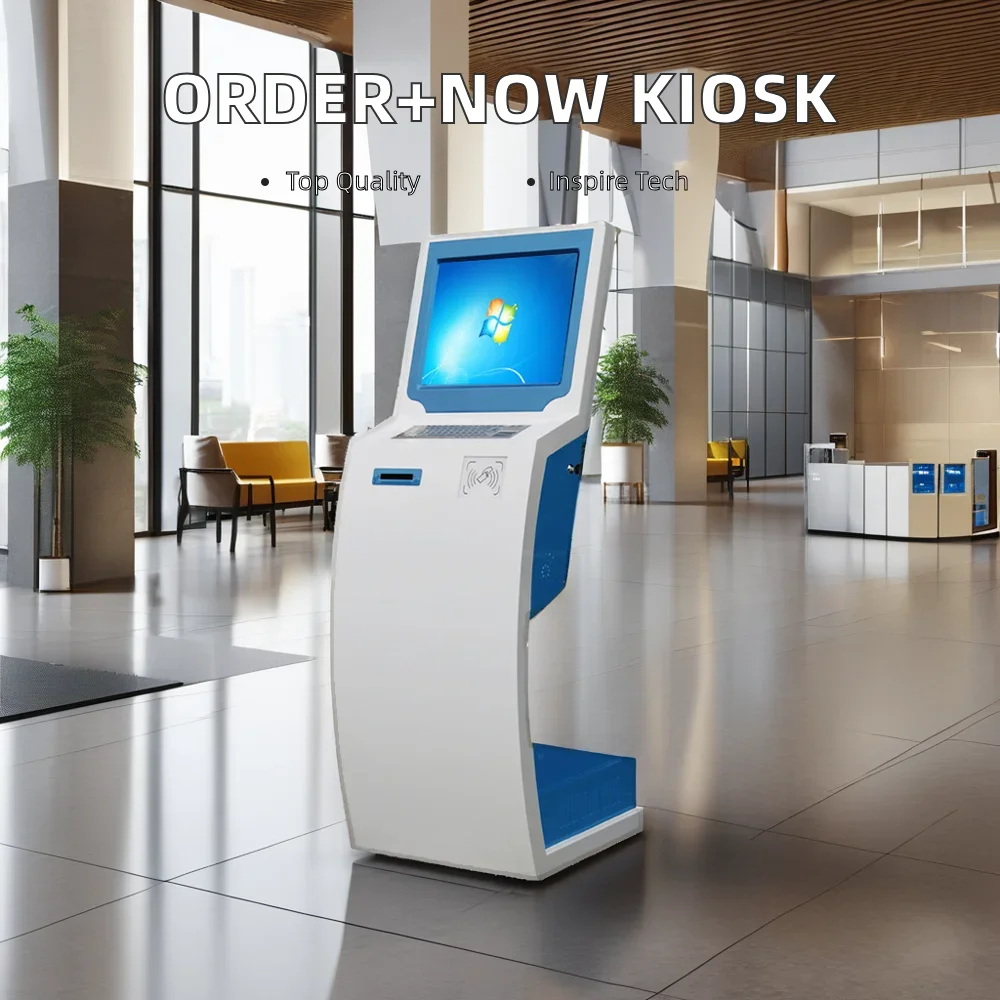 21.5 inch self-service ordering machine queuing machine self-service bill notes acceptor payment terminal kiosk