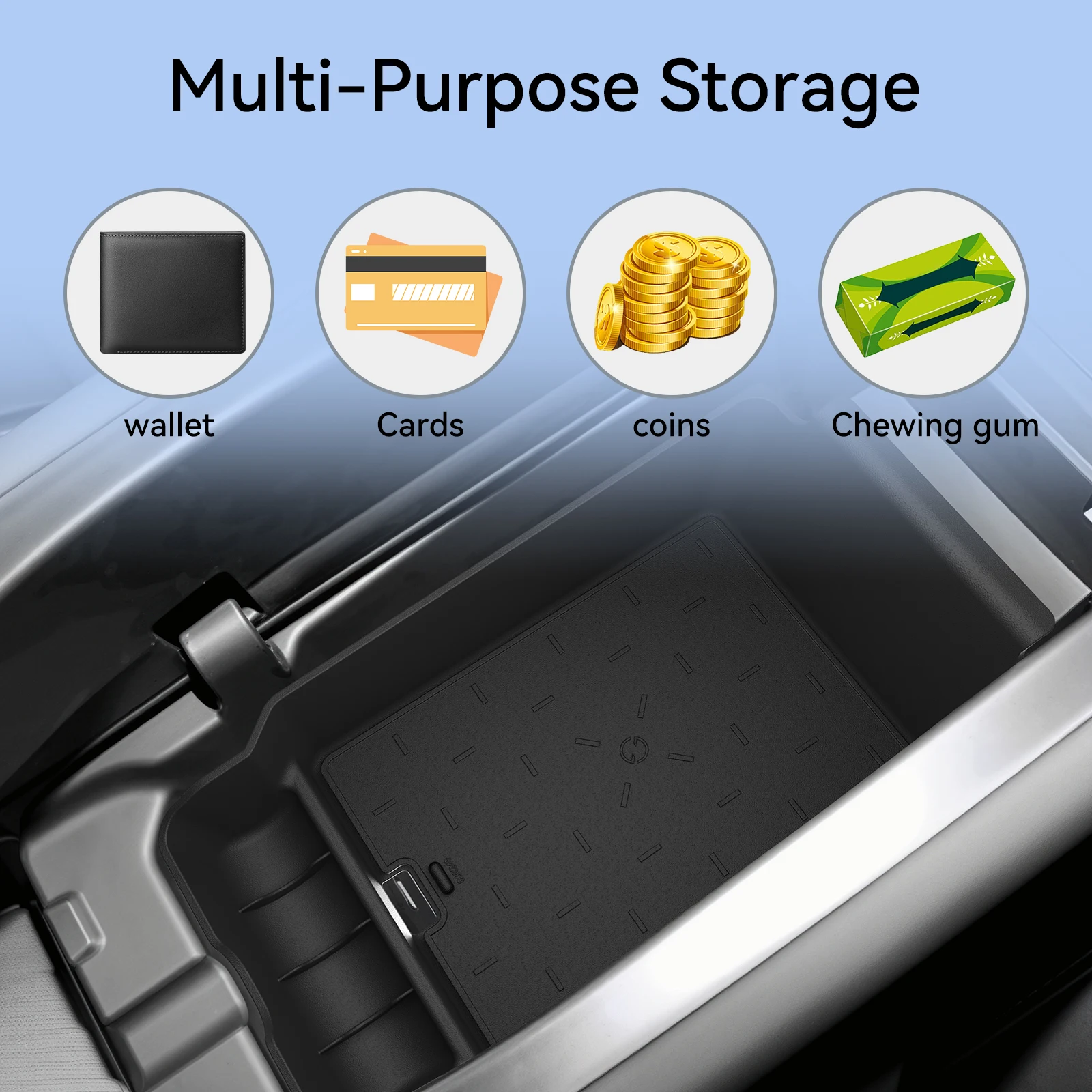 Smabee für Mazda CX-5 CX5 2026+ Mittelarmlehnen-Aufbewahrungsbox ABS-Einsatzfach Organizer Auto-Innenausstattung Zubehör Ordnungssystem Schwarz – Detail 8