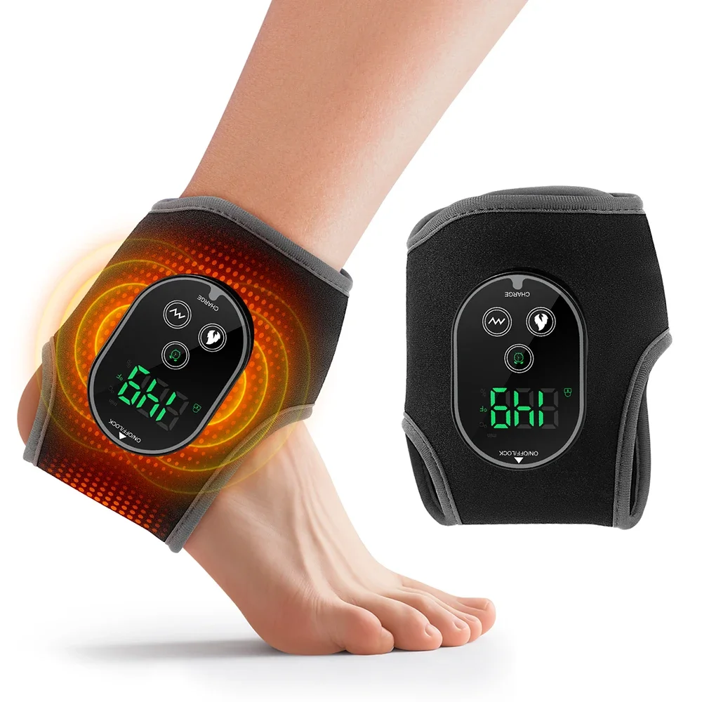 

1/2 шт., вибрационный массажер для лодыжки с электрическим подогревом, горячий компресс, терапия, 4 шестерни, обертка с подогревом, поддержка, бандаж, защита для ног, расслабление