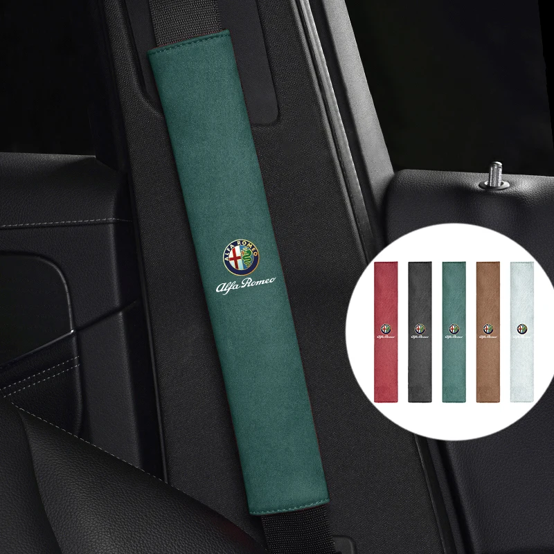 Car Seat Belt Protect Cover Shoulder Protector Accessories For Alfa Romeo Giulia Stelvio Giulietta 156 159 147 Mito Tonale Brera