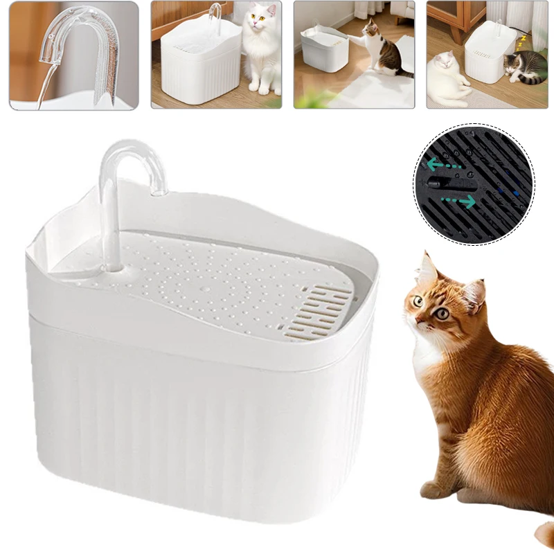 

2026 Newest Cat Water Dispenser Plug-in Automatic Water Filter Silent Large Capacity Adjustable Files Pet Water Dispenser 애견용품