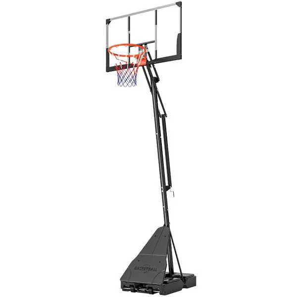 

Portable Basketball Hoop Outdoor, 8-10ft Adjustable Basketball Goal, 47 Inch Shatterproof Backboard, Hand-Crank Lift