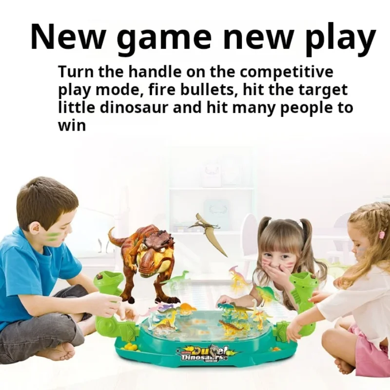 Children\'s Two-Player Battle Catapult Dinosaur Board Game Pinball Catapult Toy Parent-Child Interactive Educational Toy