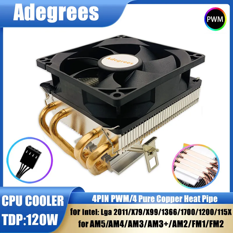 CPU Air Cooler 90MM Cooling Fan Quiet Ventilador 4 Heat Pipes PC Radiator For Intel LGA 115X 1700 775 1200 AMD AM3 AM4 AM5