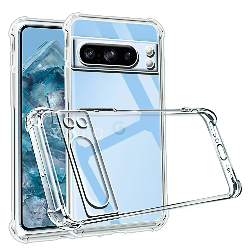 Shockproof Phone Case for Google 8 Pro 7a 6 7 Pro 6a Transparent Clear Silicone Soft TPU for Google Pixel 7 6 8 A Back Cover