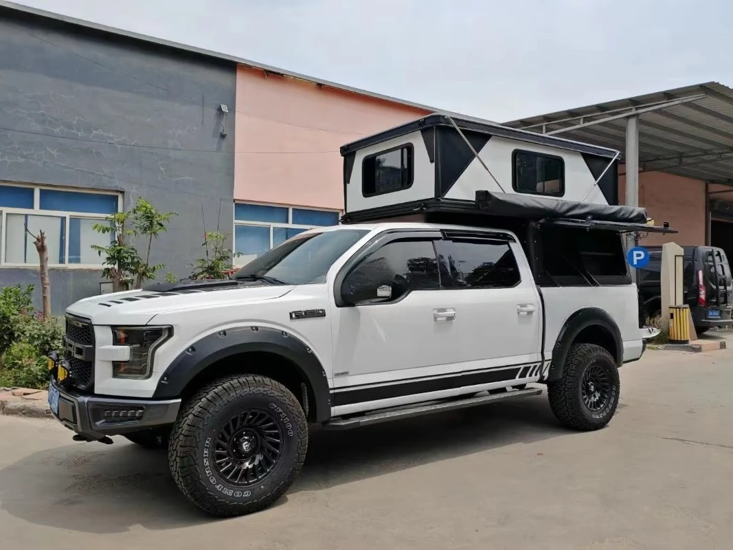 Factory Supply Fleet Service Model With Integrated Ladder Rack and Tool Storage Truck Topper