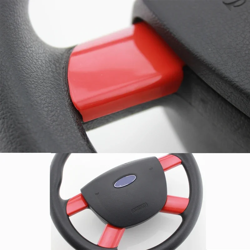 My Good Car 4Pcs/Set Interior Car Steering Wheel Panel Cover Trim Sticker for Ford Focus 2 MK2 2005 - 2011 Accessories