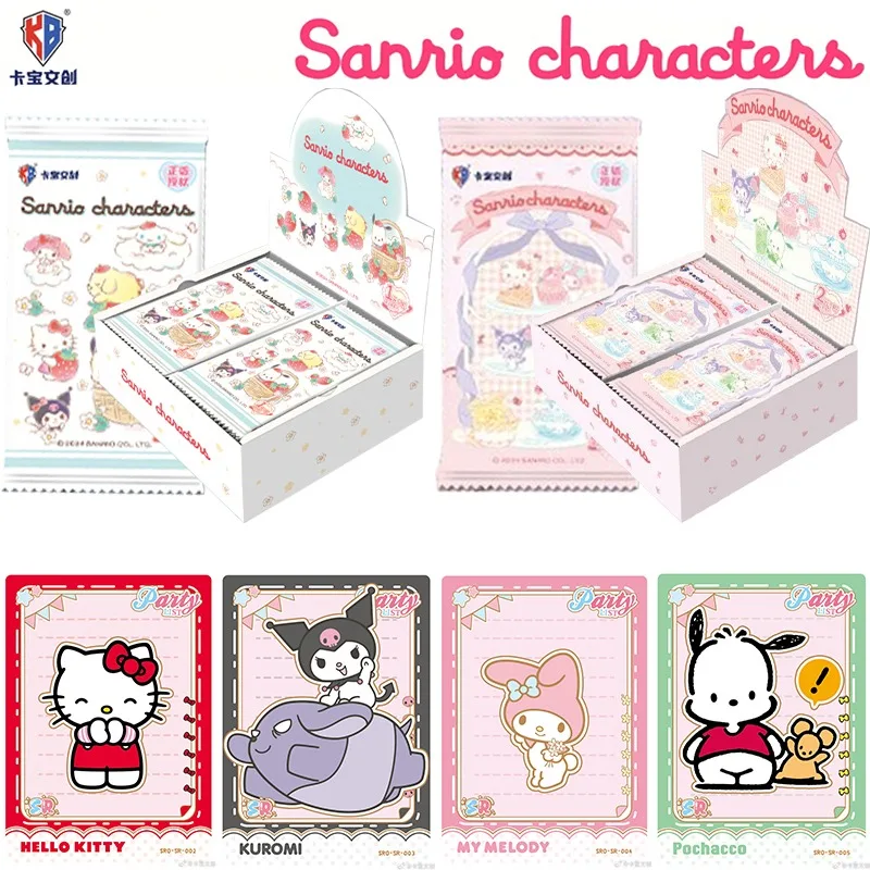 KABAO Genuine Sanrio Card Cute Kuromi Hello Kitty SR Shining Card Cartoon My Melody Collectible Game Card Toy For Children Gift