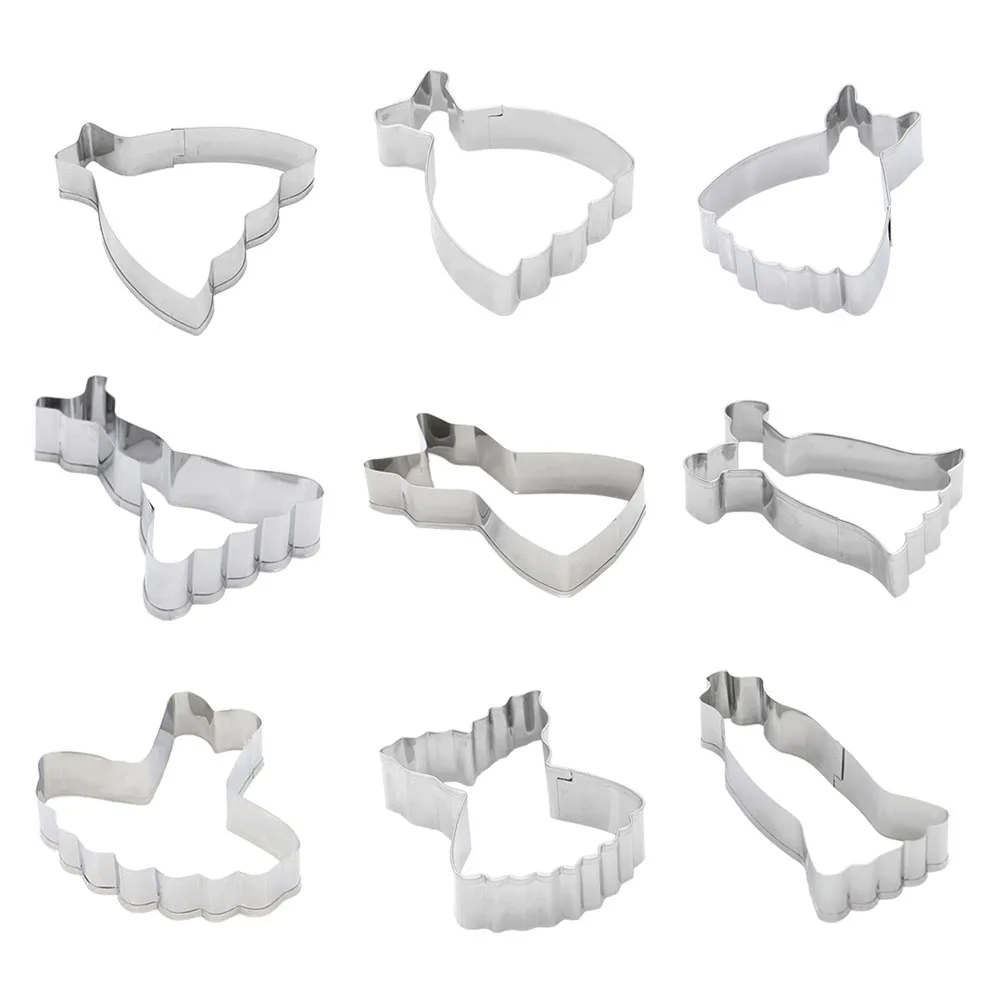 

9PCS Cake Cutters Skirt Shape Cake DIY Fondant Cookie Skirt Mold Cookie Set Stainless Steel Molds Cutters Baking