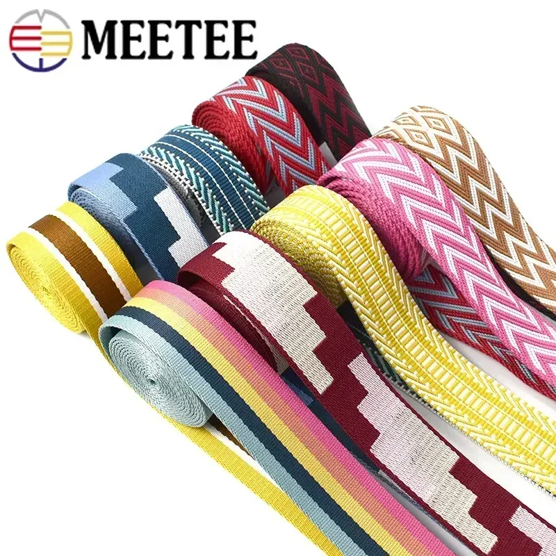 2Meters 38mm Thicken Polyester Jacquard Webbing Tape Luggage Decorative Belt Ribbon DIY Bags Shoulder Strap Sewing Accessories