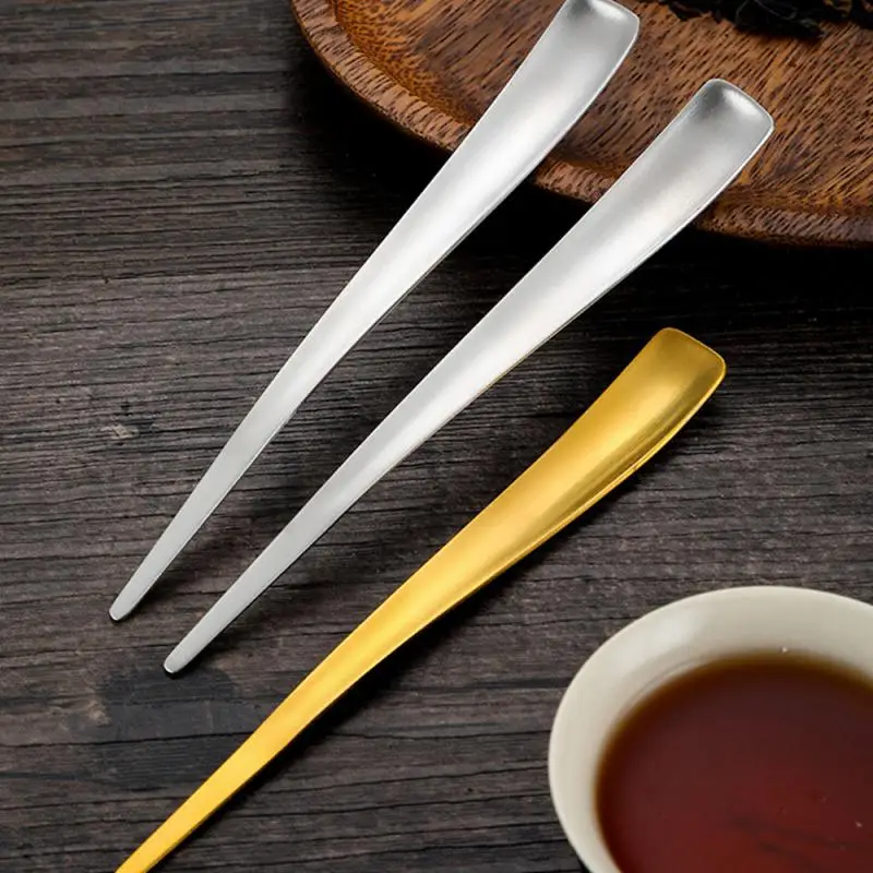 1/5PCS Small Coffee Spoon Creative Spoon Tea Spoon Flat Bottom Coffee Scoops Stainless Steel