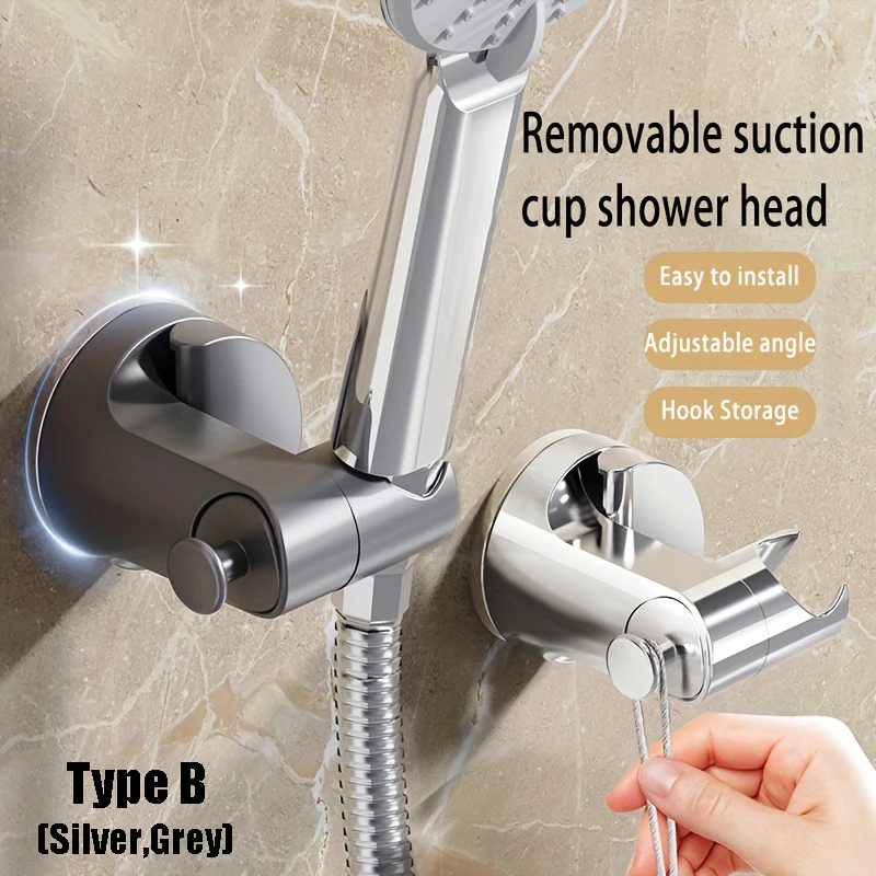 Shower Head Holder Adjustable Wall Mounted Shower Holder Self-Adhesive Showerhead Handheld Bracket Bathroom Accessories 1pc