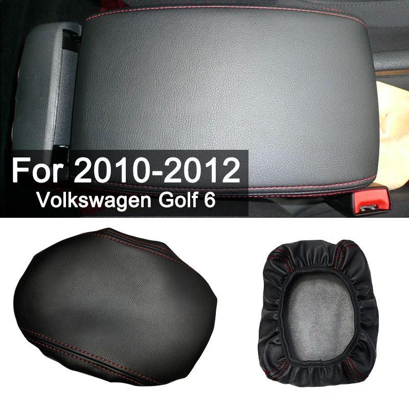 Center Console Armrest Cover For VW Golf 6 MK6 2008-2013 Leather Armrest Lid Protector Auto Interior Accessories