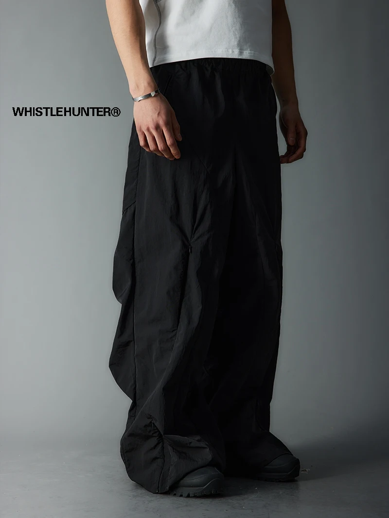 

Whistle Waterproof Asymmetrical Zipper Loose Baggy Sle Windbreaker Pants Youthful Vitali Straight Leg Long Trousers