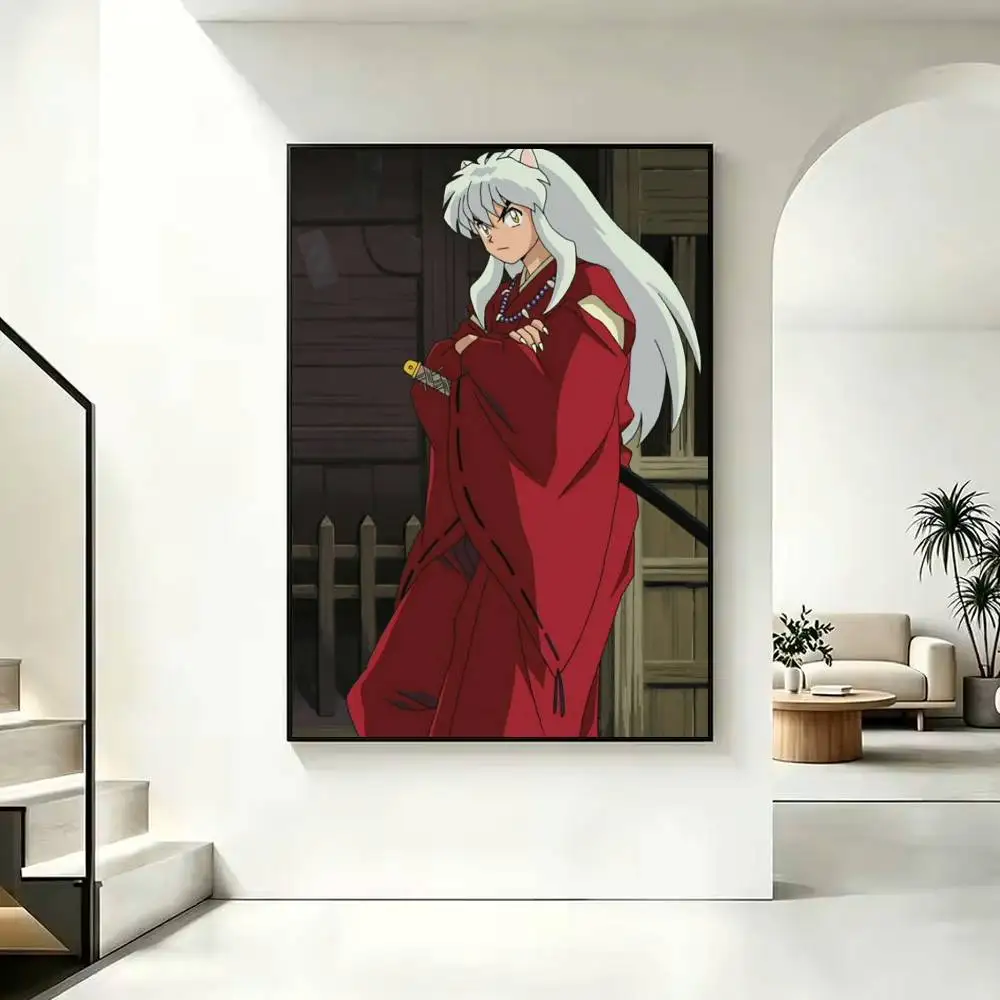 Inuyasha Poster Waterproof Wall Art Sticker For Bar Living Room Vintage Decor High Quality Print Gift